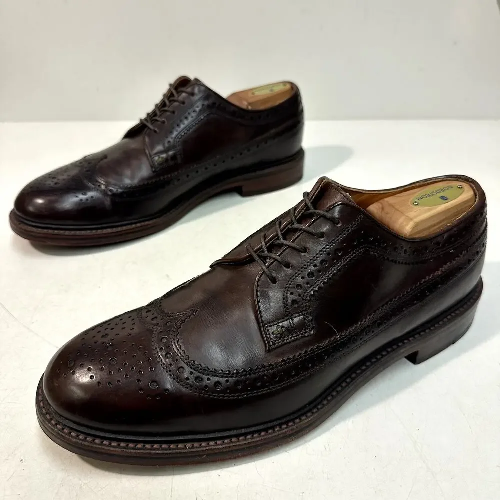 VGUC Grant Stone x J. Crew Ludlow Longwing Wingtip Derby Bench Made 10 D